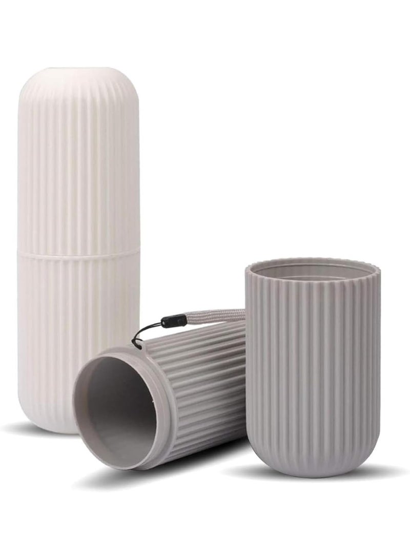 علبة فرشاة أسنان للسفر مع غطاء - منظم متين لفرشاة الأسنان ومعجون الأسنان للمنزل والمكتب والتخييم والرحلات - Image 1